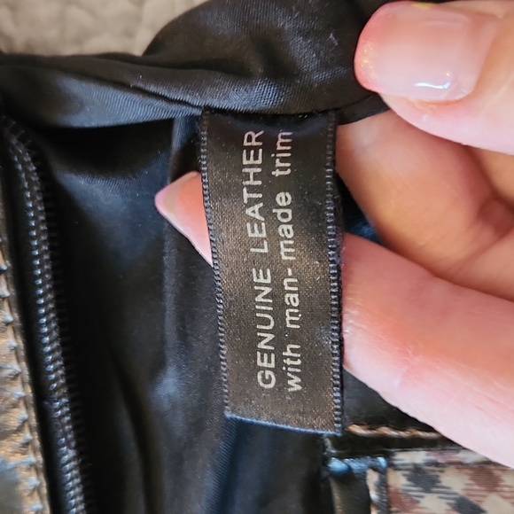 Giani Bernini Geuine Leather Multi Compartment Gingham Plaid  Crossbody Bag Boho - Picture 13 of 16